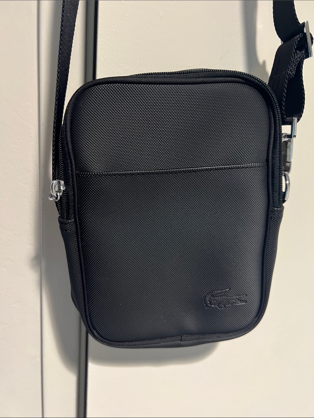 Lacoste Black Compact Crossbody Bag for Men